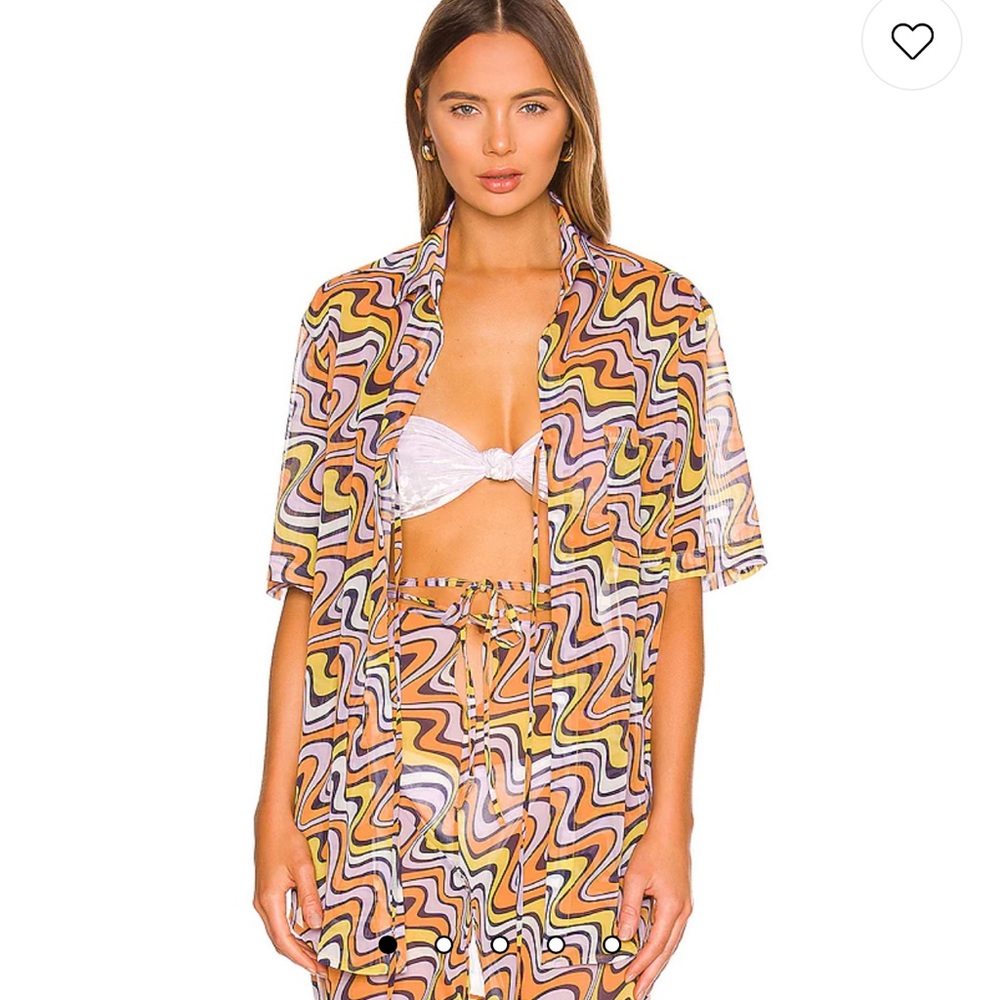 Adam Selman Sport Vacation Coverup in Retro Swirl
